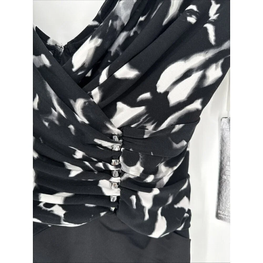 MAGICSUIT Women Size 16 Black White Dream State Bindy One Piece Swimsuit Shaping